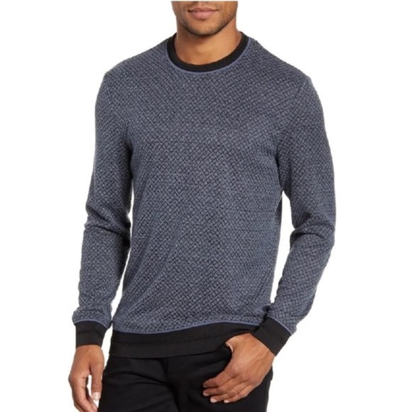 Vince Camuto Slim Fit Diamond Textured Sweater - Picture 1 of 7